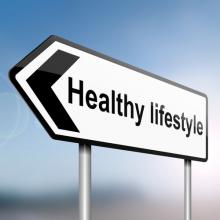 arrow pointing left reading "healthy lifestyle"